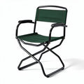 Folding director chair with steel frame and green canvas seat dimensions 50 x 50 x 80cm