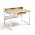 Wooden home office desk with drawer and metal frame 120 x 60 x 75cm