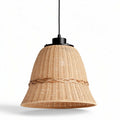 Woven rattan pendant light fixture for home dining or living room decor 25 x 25 x 30cm