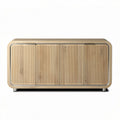 Light wood storage cabinet with four doors and modern design 120 x 40 x 70cm